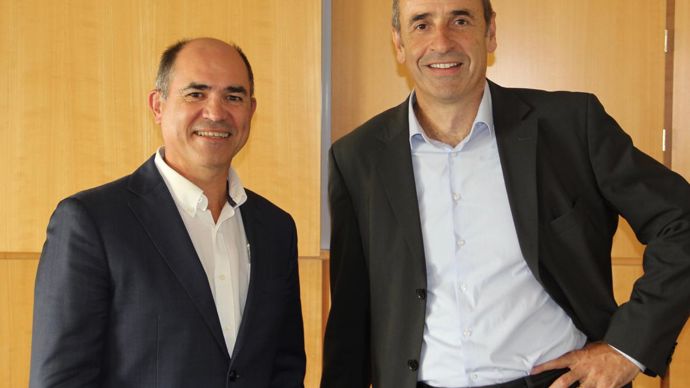 Philippe Saux (à g.), responsable d’Euralis semences, prendra la direction générale du groupe Euralis début 2020, tandis que Luc Lemaire a été nommé DGA.